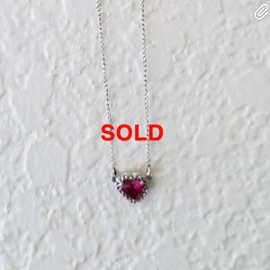 💲Pink diamond heart necklace